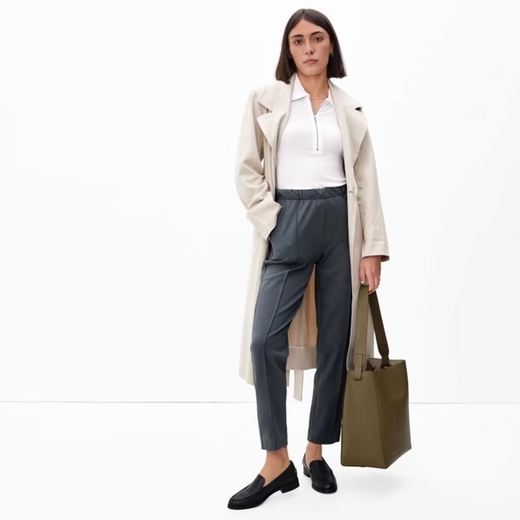 Everlane Dream Pant Dark Gray Slate Women High Rise Crop Pull On Ponte - Picture 1 of 15